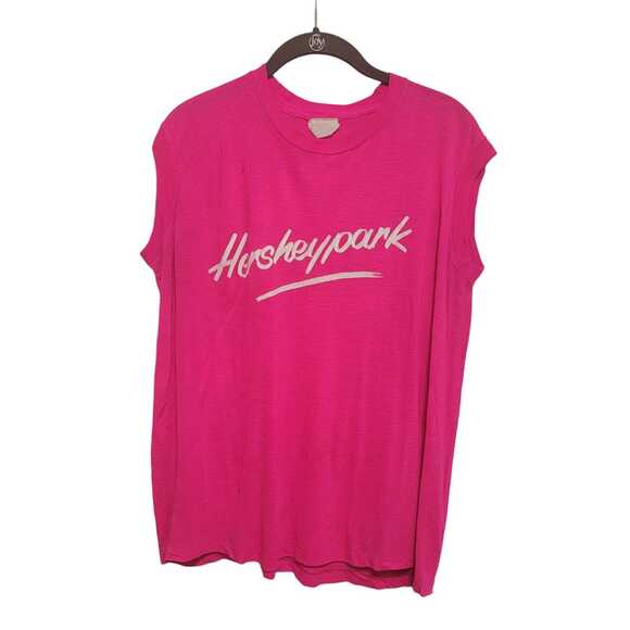 70s Vintage Hot Pink Hershey Park Muscle Tee *Authentic Distressed* - Picture 1 of 10